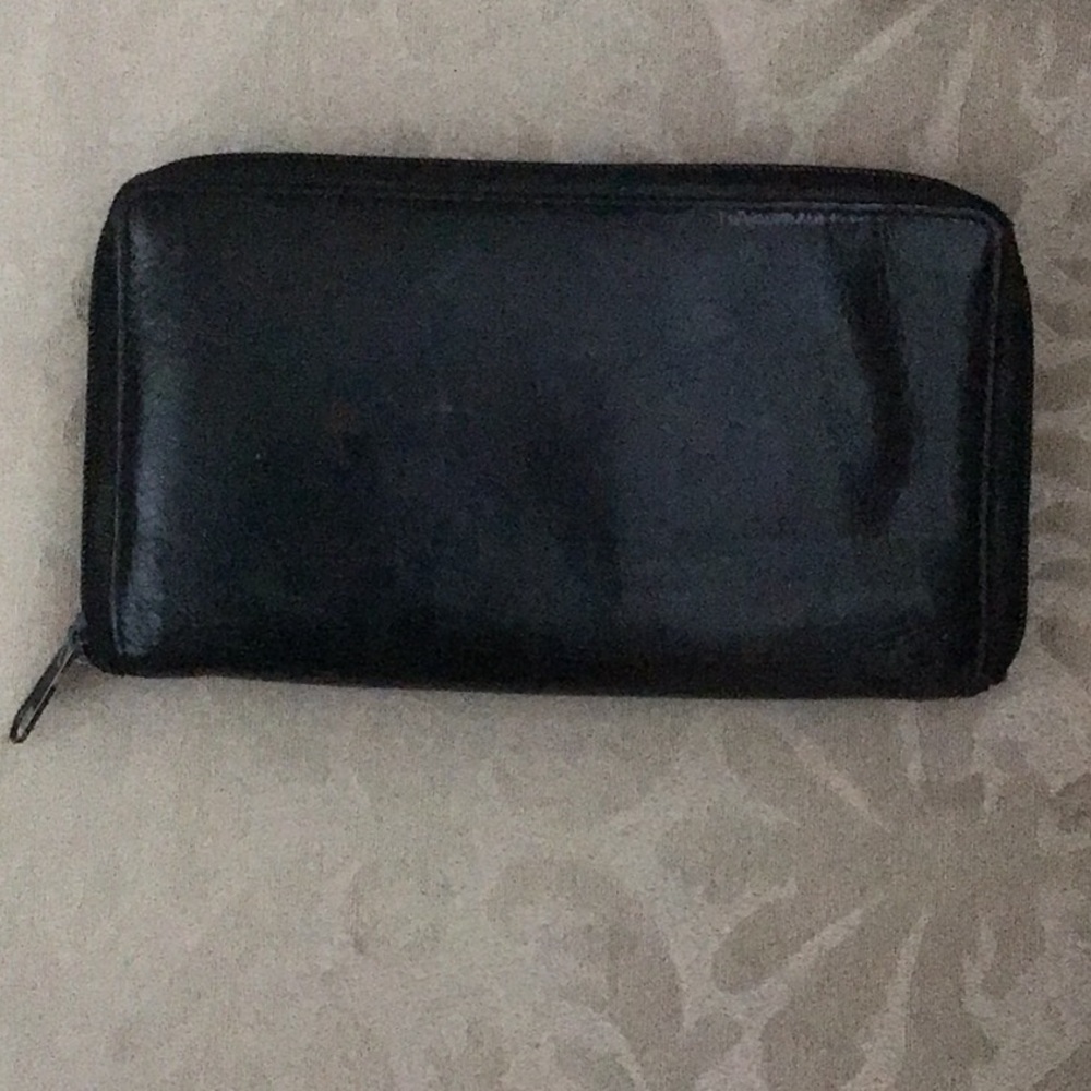 Zip around Leather checkbook wallet